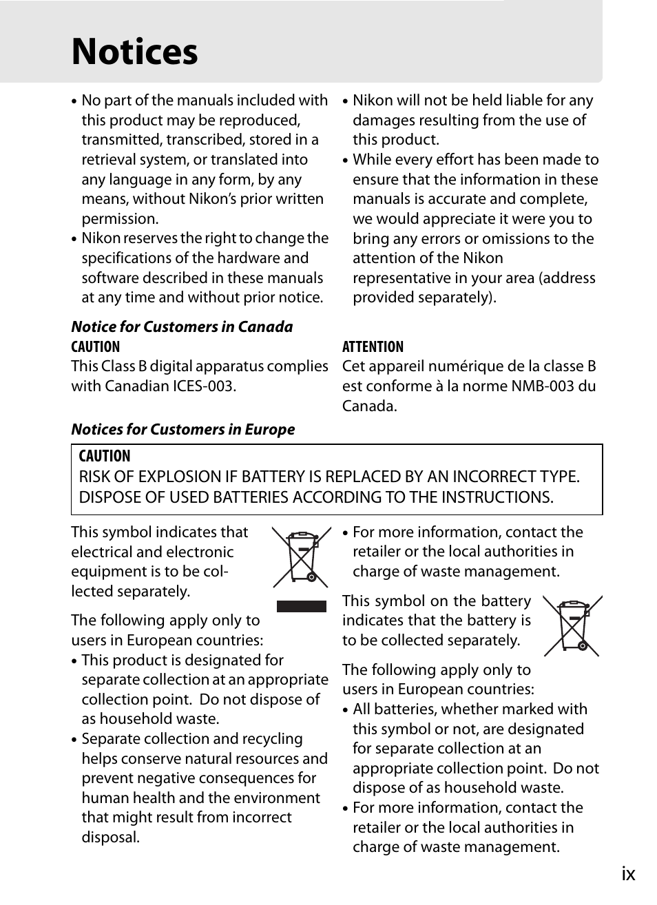 Notices | Nikon COOLPIX-A User Manual | Page 9 / 278