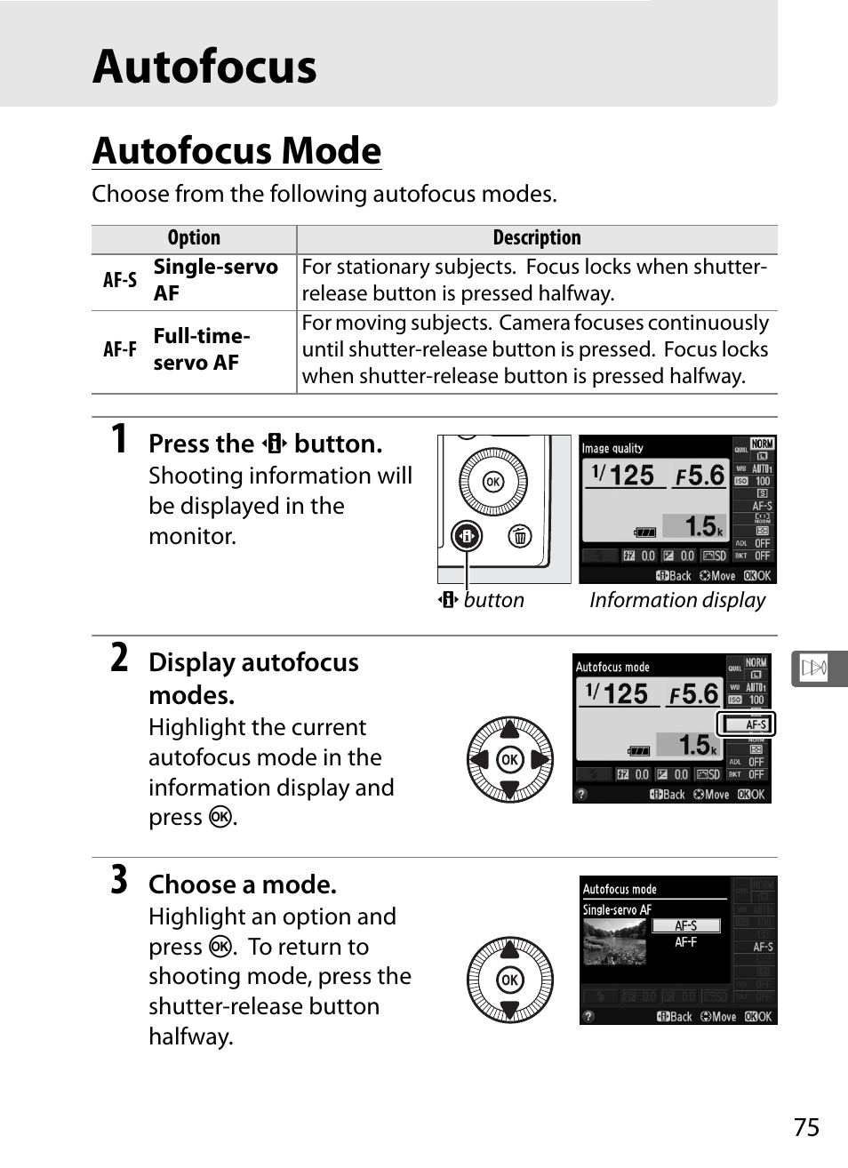 Autofocus, Autofocus mode | Nikon COOLPIX-A User Manual | Page 95 / 278