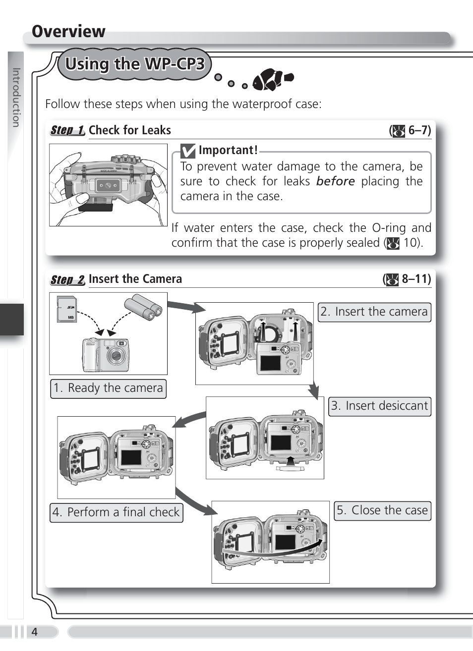 Overview, Using the wp-cp3 | Nikon WP-CP3 Coolpix 4600-5600 User Manual | Page 12 / 80
