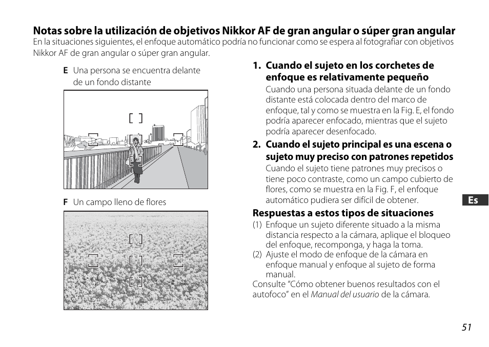 Respuestas a estos tipos de situaciones | Nikon AF-S DX 16-85mm f-3.5-5.6G ED VR User Manual | Page 51 / 128