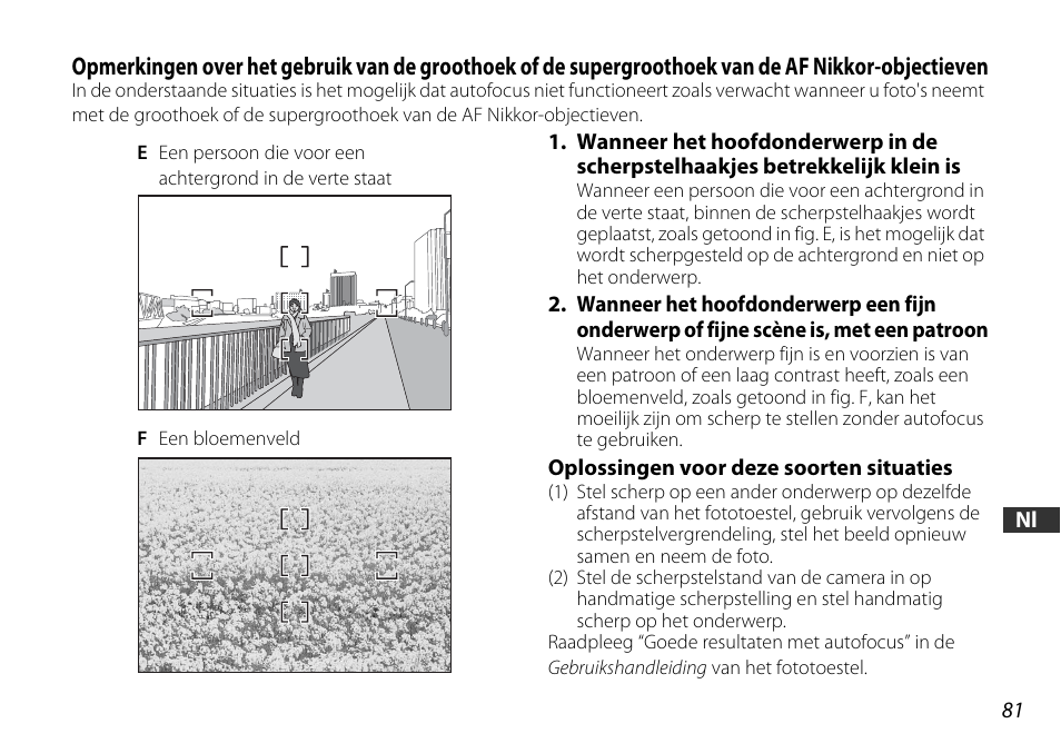 Oplossingen voor deze soorten situaties | Nikon AF-S DX 16-85mm f-3.5-5.6G ED VR User Manual | Page 81 / 128