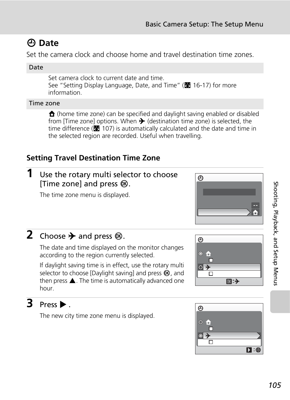 Date, Wdate | Nikon S51 User Manual | Page 117 / 151