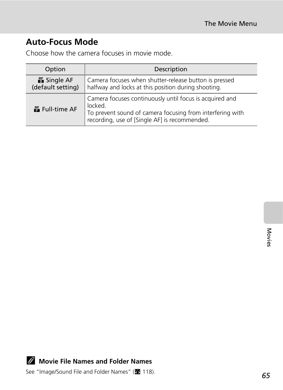 Auto-focus mode | Nikon S51 User Manual | Page 77 / 151