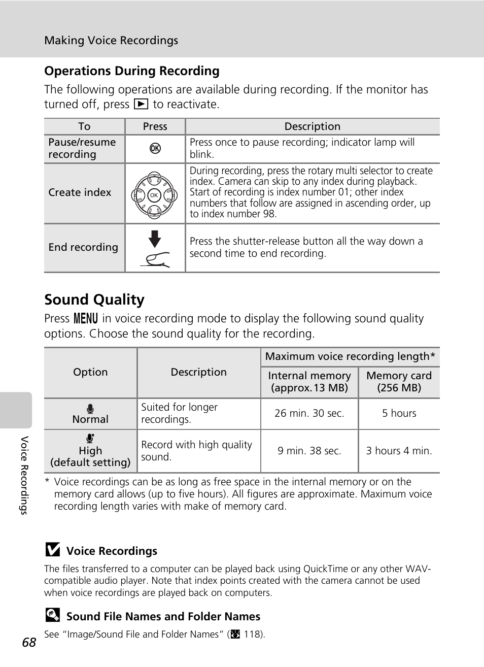 Sound quality | Nikon S51 User Manual | Page 80 / 151