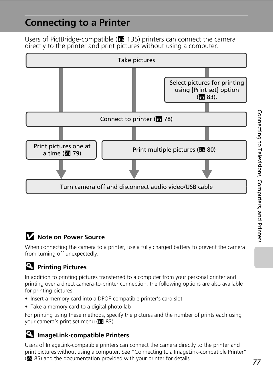 Connecting to a printer | Nikon S51 User Manual | Page 89 / 151