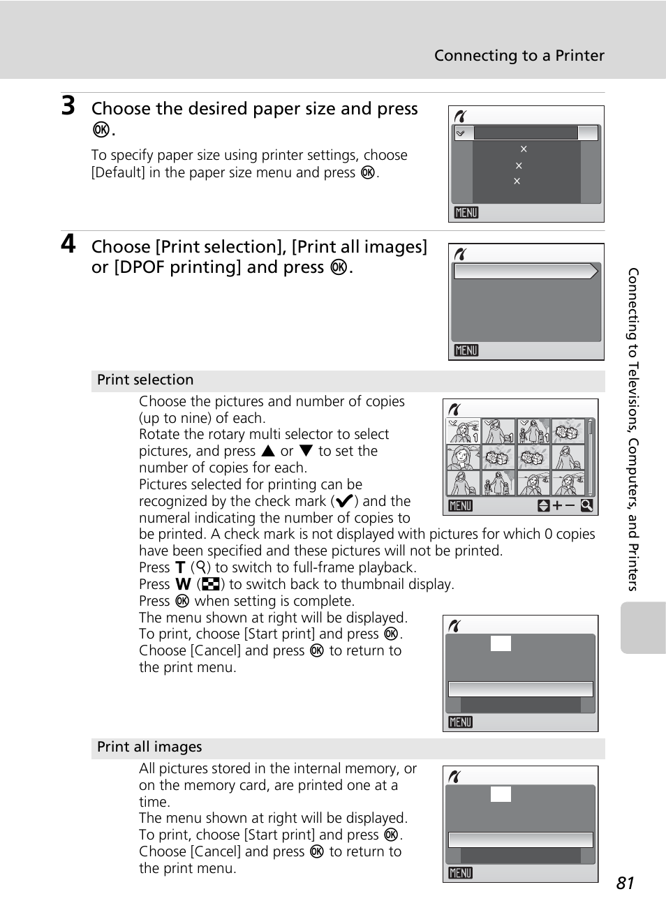 Choose the desired paper size and press d | Nikon S51 User Manual | Page 93 / 151