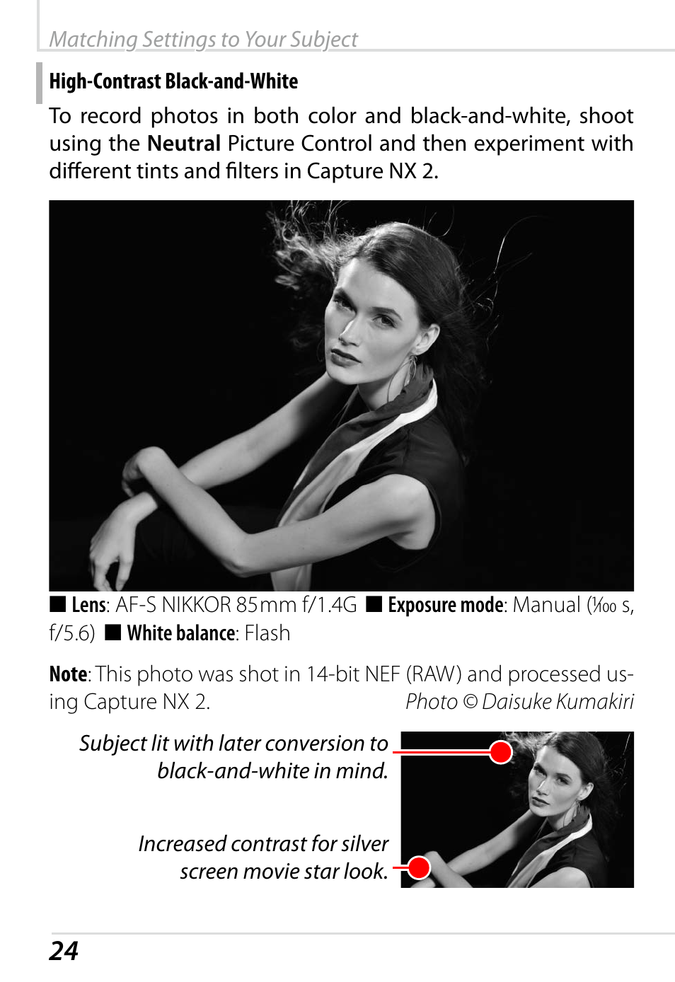 High-contrast black-and-white | Nikon D800 User Manual | Page 26 / 48