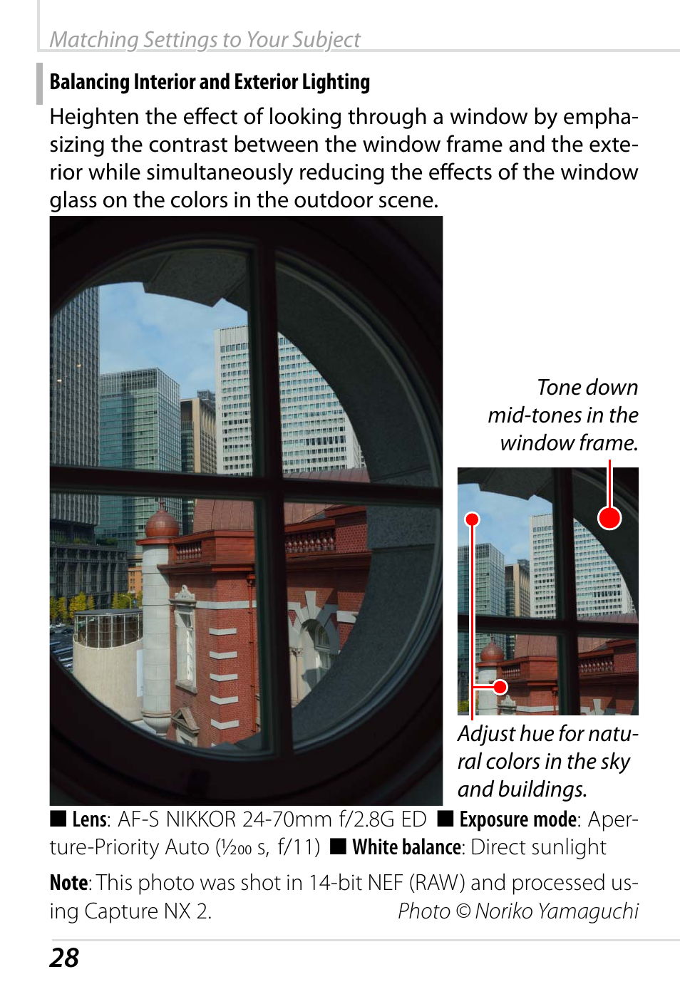 Balancing interior and exterior lighting | Nikon D800 User Manual | Page 30 / 48