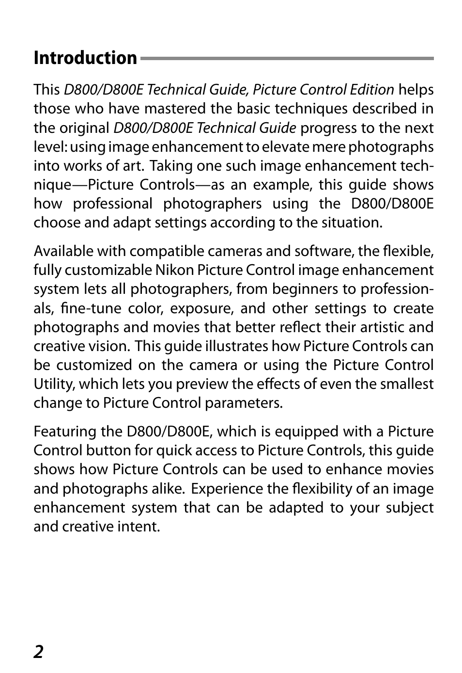 Introduction, Introduction 2, 2introduction | Nikon D800 User Manual | Page 4 / 48