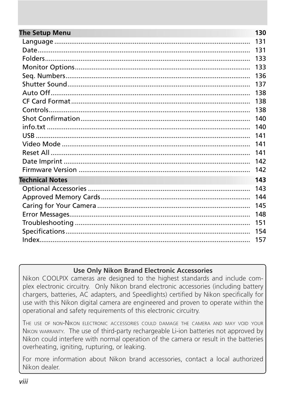 Nikon 8800 User Manual | Page 10 / 170