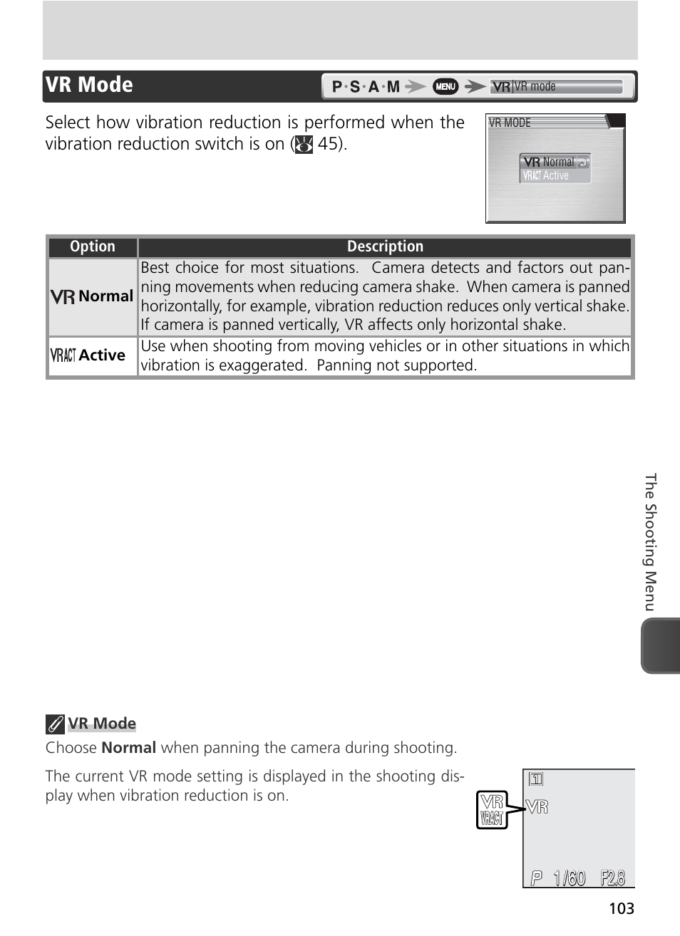 Vr mode, F2.8 | Nikon 8800 User Manual | Page 113 / 170