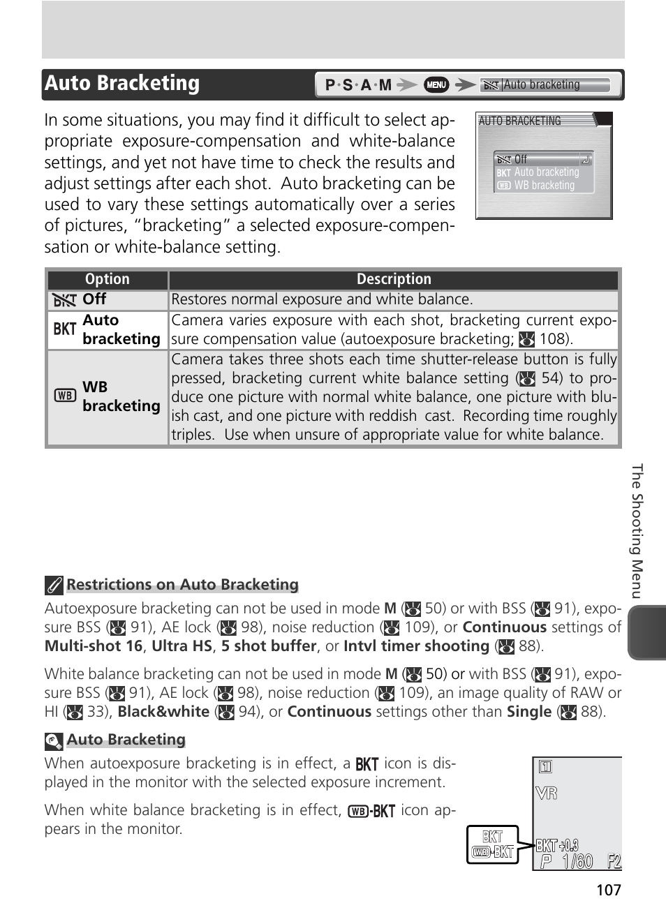 Auto bracketing | Nikon 8800 User Manual | Page 117 / 170