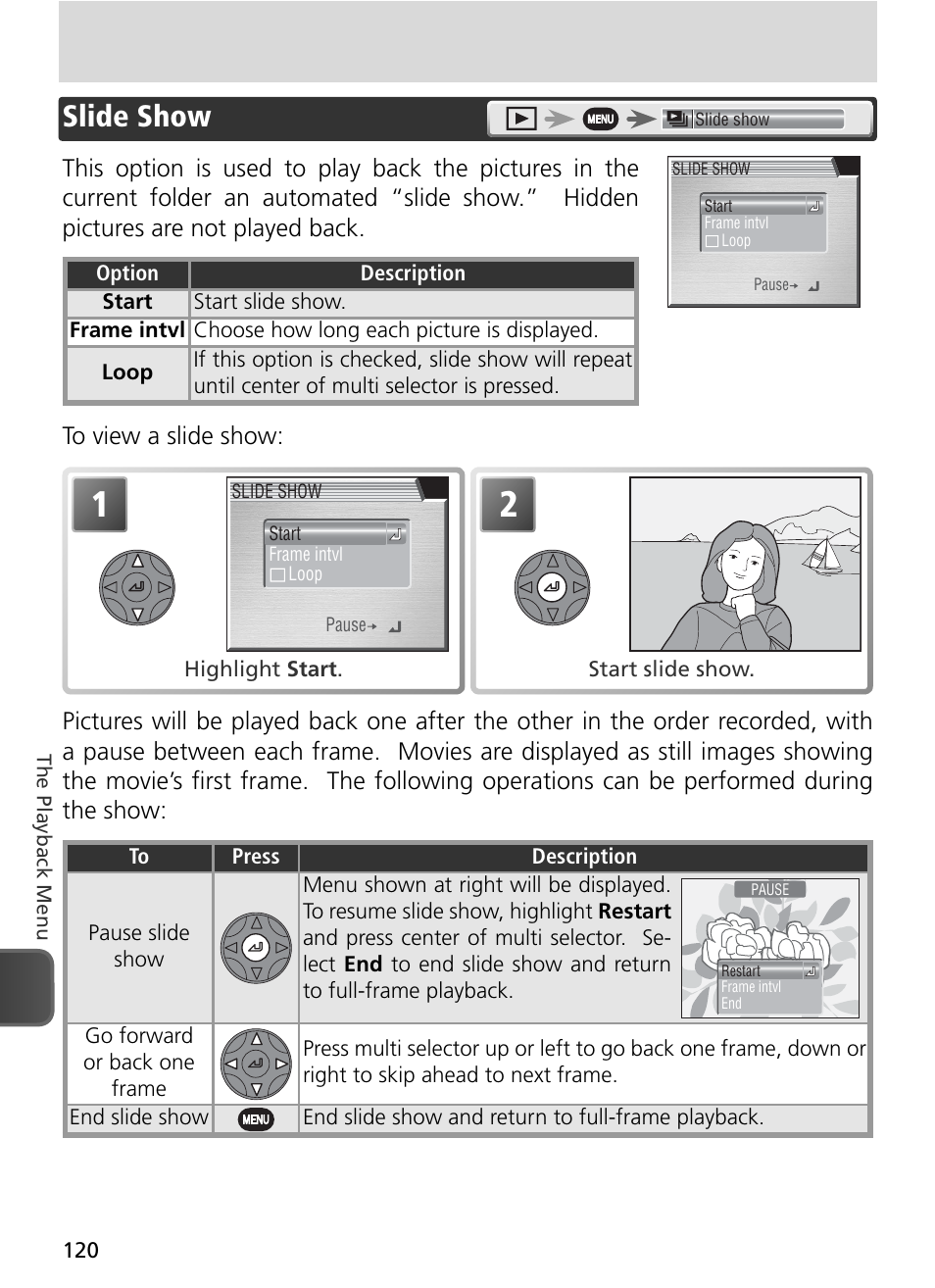 Slide show | Nikon 8800 User Manual | Page 130 / 170