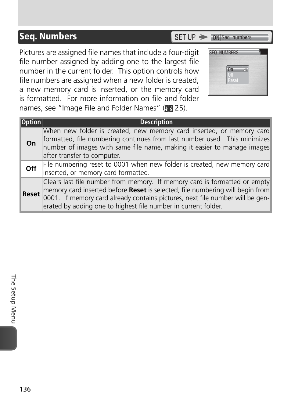 Seq. numbers | Nikon 8800 User Manual | Page 146 / 170