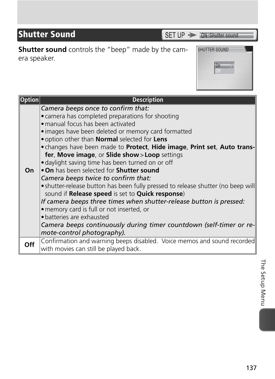 Shutter sound | Nikon 8800 User Manual | Page 147 / 170