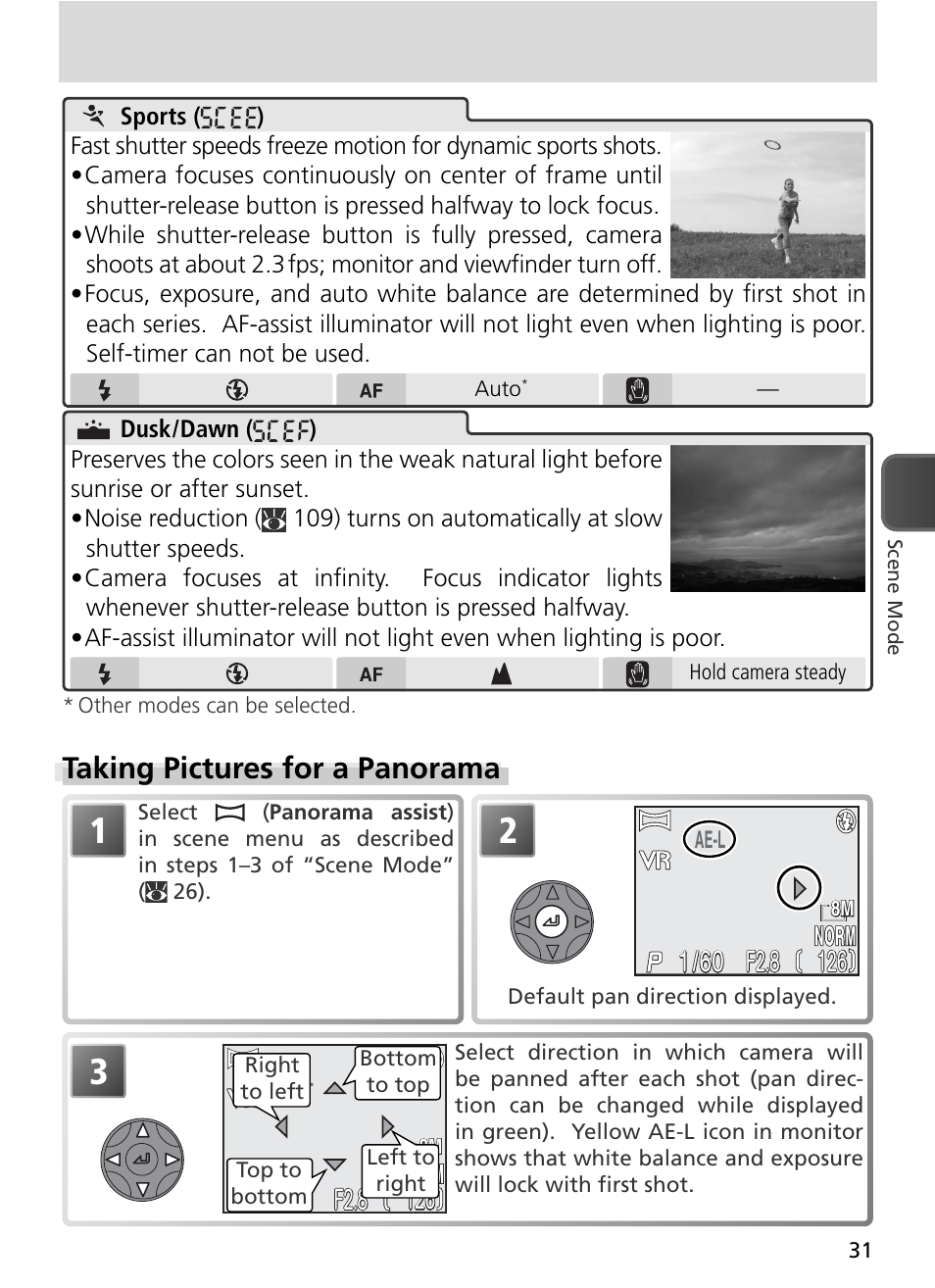 Taking pictures for a panorama, F2.8 | Nikon 8800 User Manual | Page 41 / 170