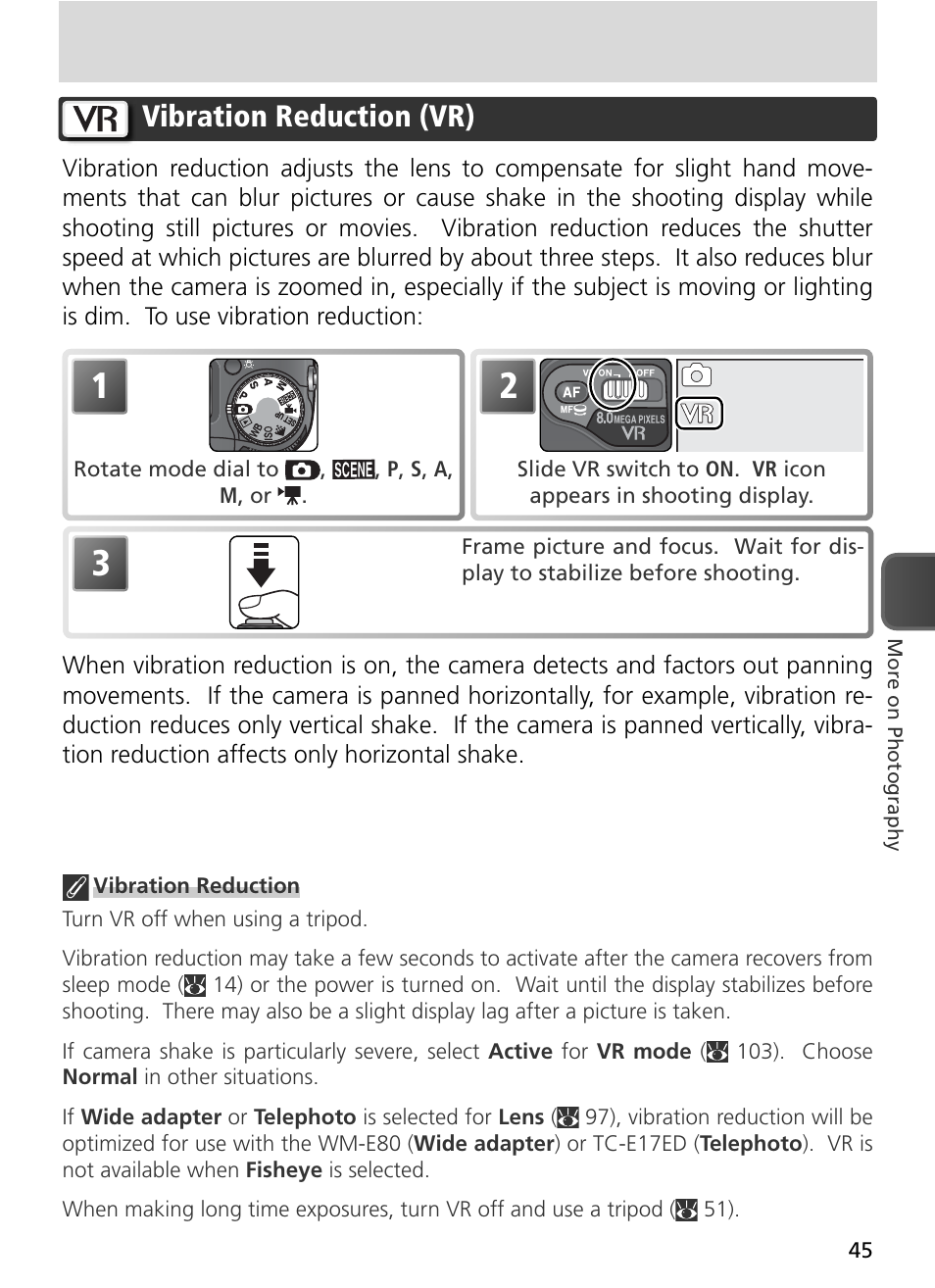Vibration reduction (vr) | Nikon 8800 User Manual | Page 55 / 170