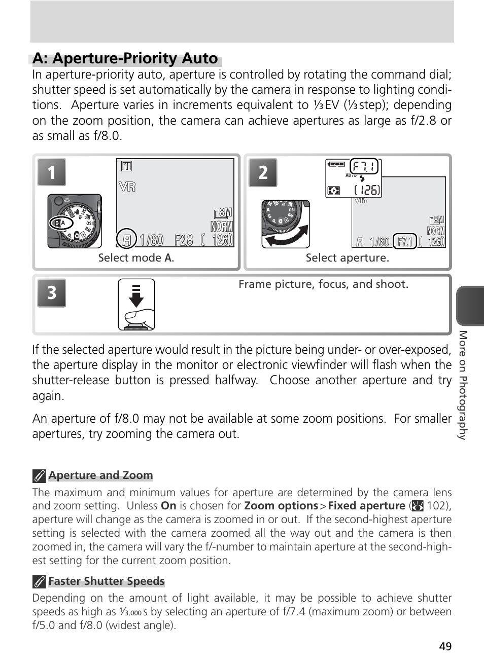 A: aperture-priority auto, F2.8 | Nikon 8800 User Manual | Page 59 / 170