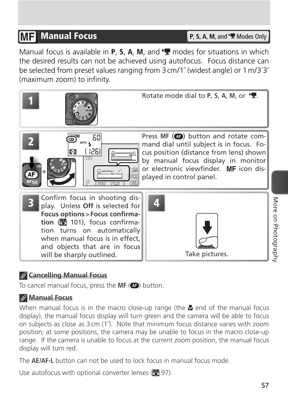 Manual focus | Nikon 8800 User Manual | Page 67 / 170