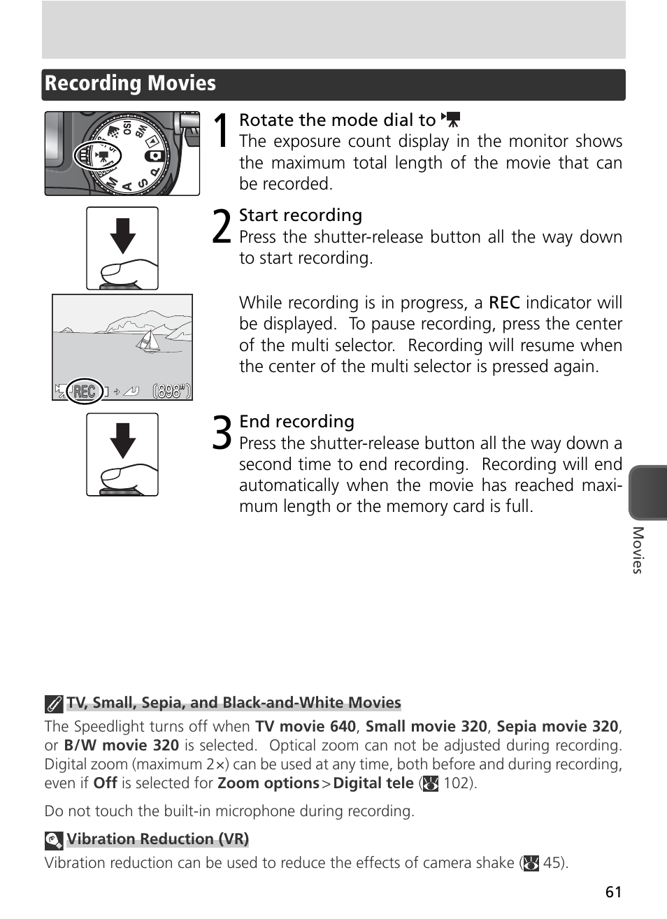 Recording movies | Nikon 8800 User Manual | Page 71 / 170