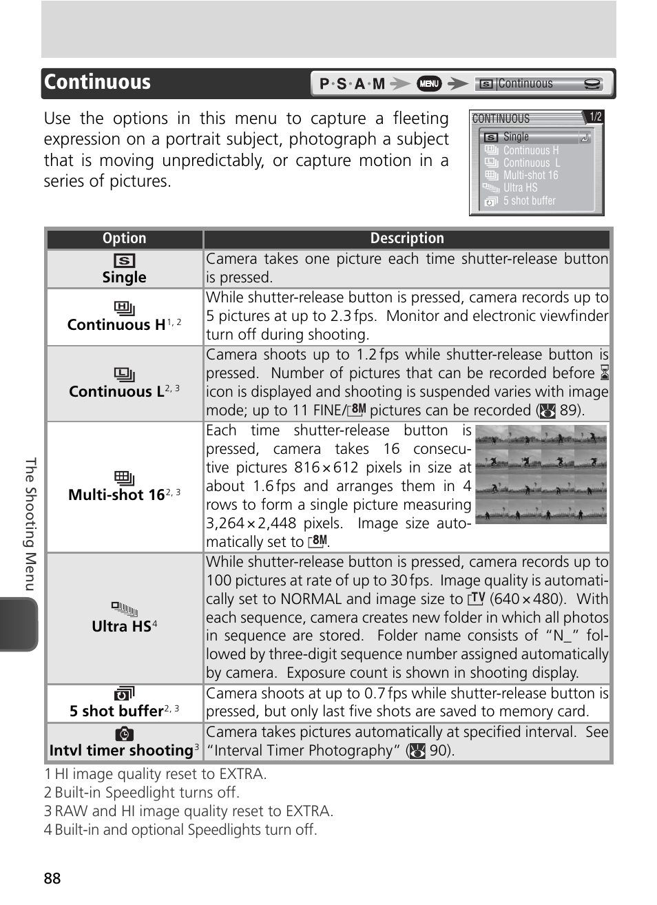 Continuous | Nikon 8800 User Manual | Page 98 / 170