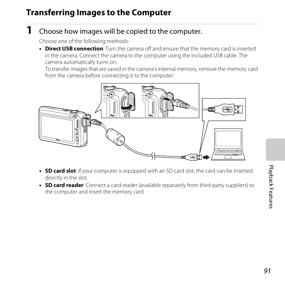 Transferring images to the computer | Nikon S6400 User Manual | Page 109 / 280