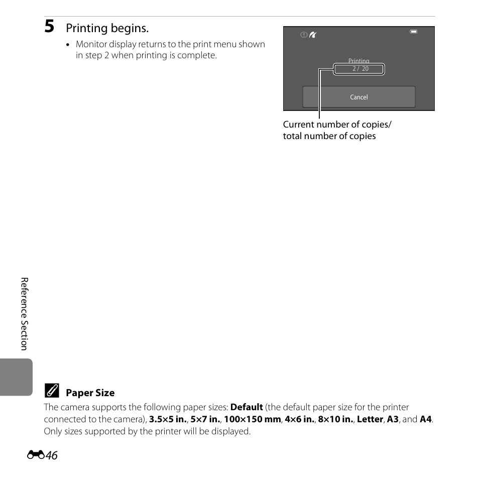 Printing begins | Nikon S6400 User Manual | Page 170 / 280