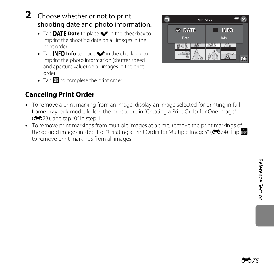 Canceling print order | Nikon S6400 User Manual | Page 199 / 280