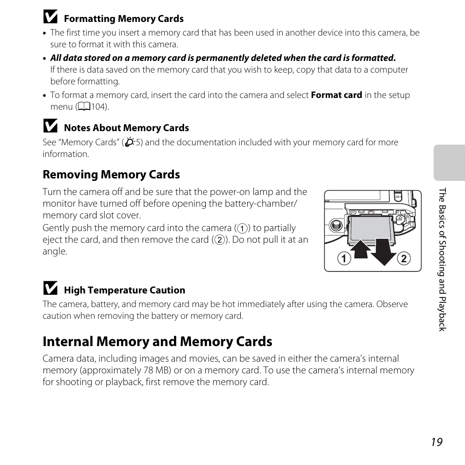Internal memory and memory cards | Nikon S6400 User Manual | Page 37 / 280
