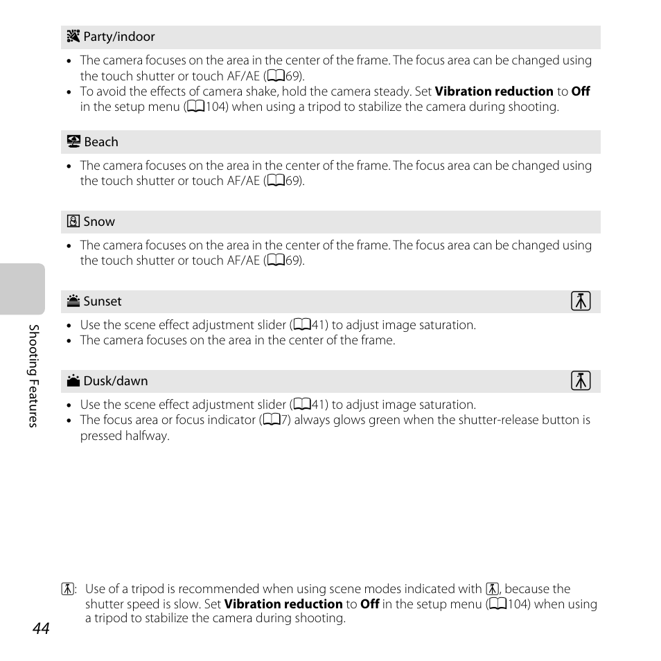 A44) | Nikon S6400 User Manual | Page 62 / 280