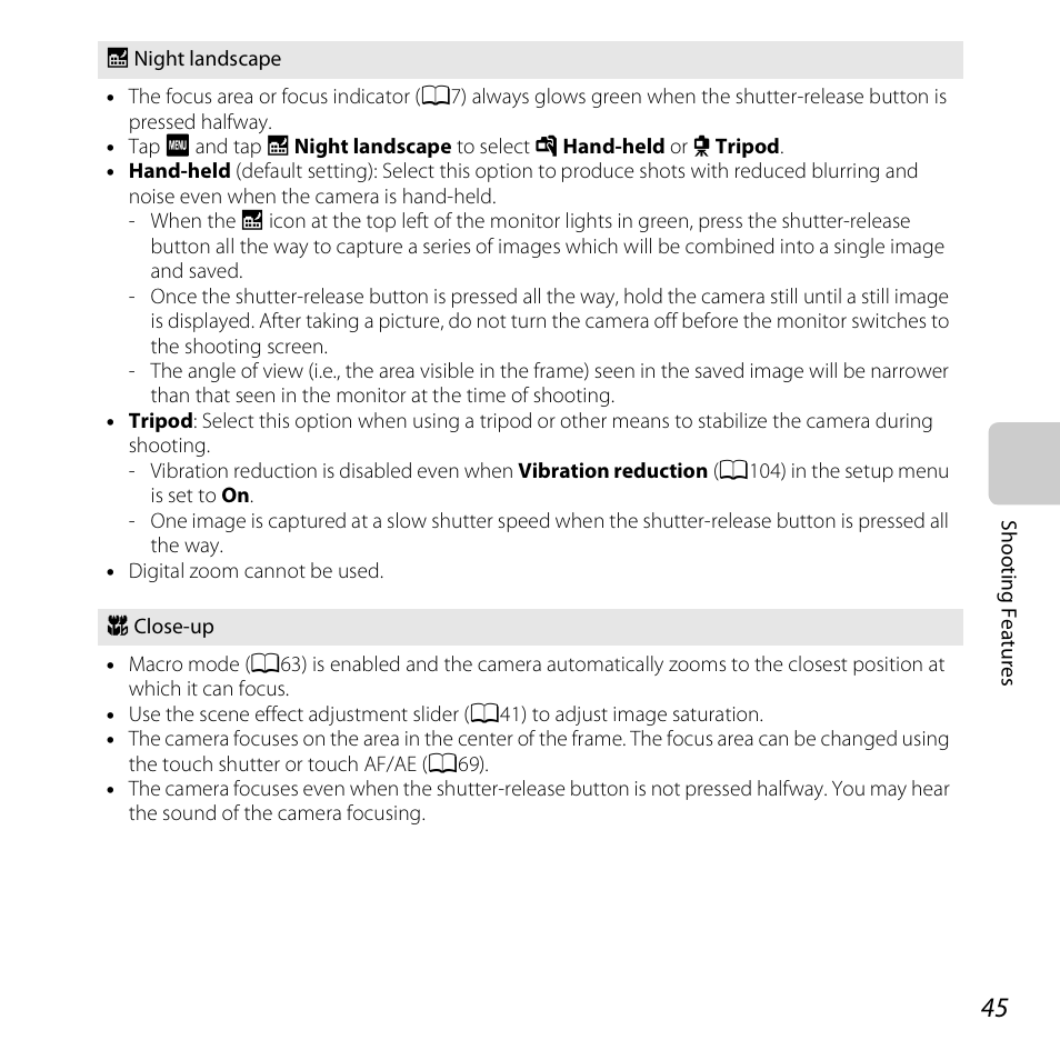 A45) | Nikon S6400 User Manual | Page 63 / 280