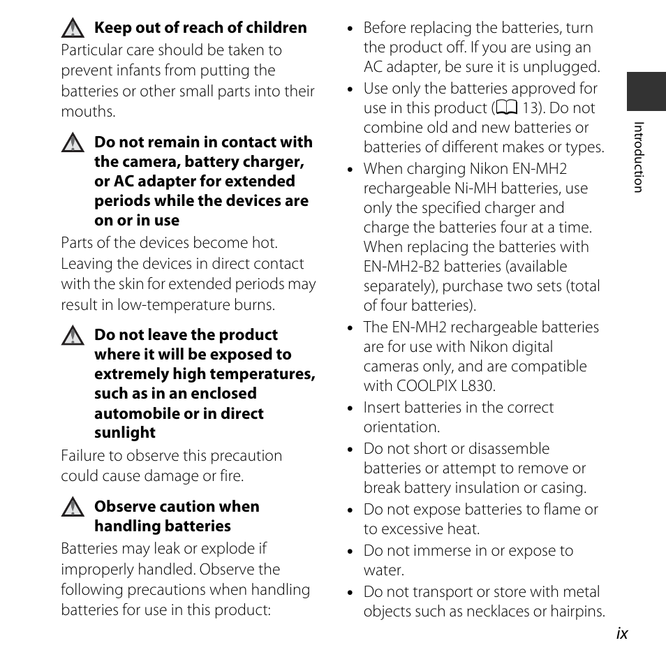 Nikon L830 User Manual | Page 11 / 204