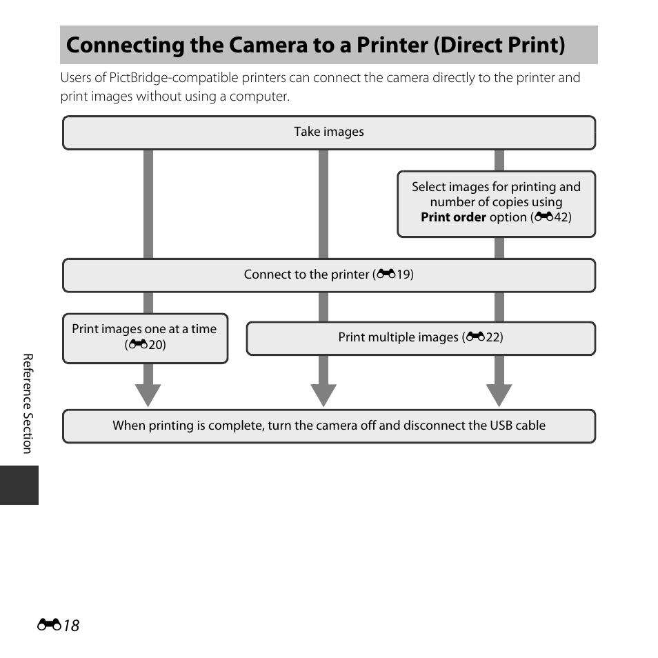 Connecting the camera to a printer (direct print) | Nikon L830 User Manual | Page 118 / 204