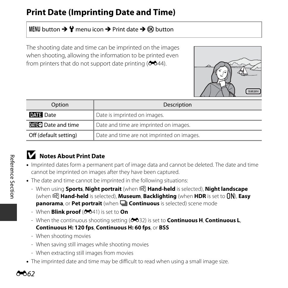 Print date (imprinting date and time) | Nikon L830 User Manual | Page 162 / 204