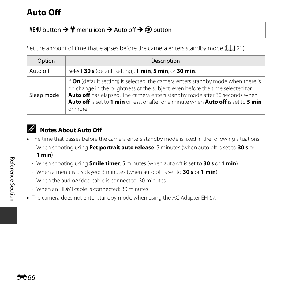 Auto off | Nikon L830 User Manual | Page 166 / 204