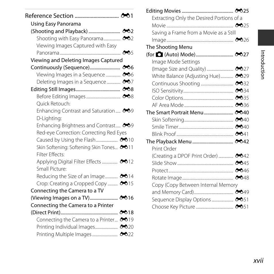 Xvii | Nikon L830 User Manual | Page 19 / 204