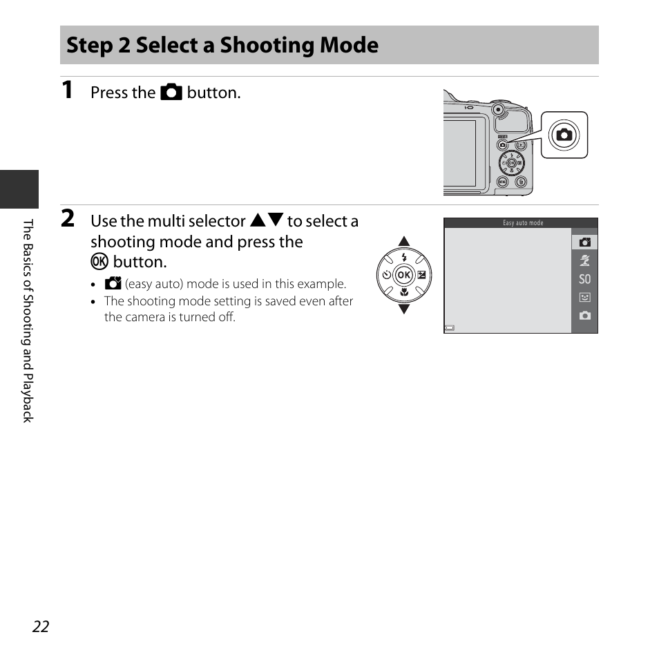 Step 2 select a shooting mode | Nikon L830 User Manual | Page 42 / 204