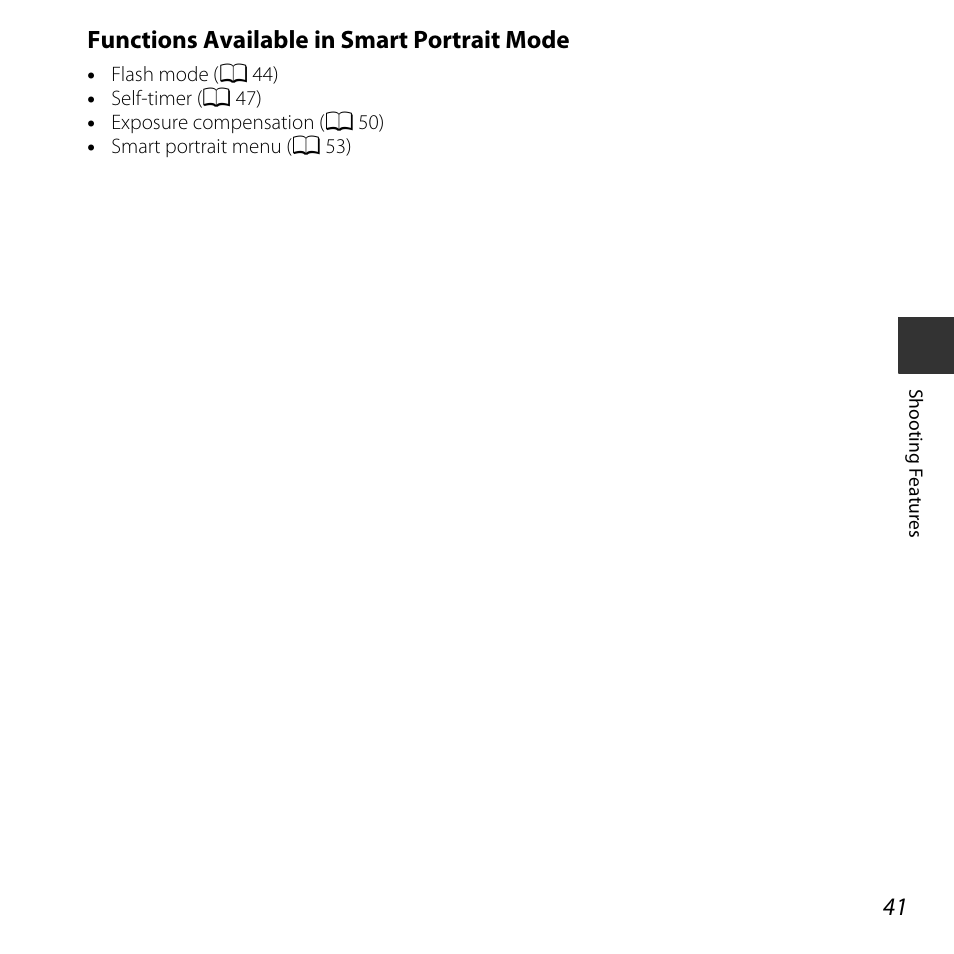 Functions available in smart portrait mode | Nikon L830 User Manual | Page 61 / 204