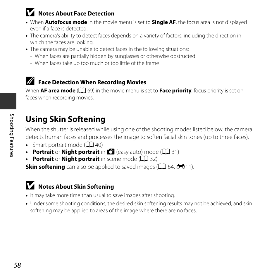 Using skin softening | Nikon L830 User Manual | Page 78 / 204