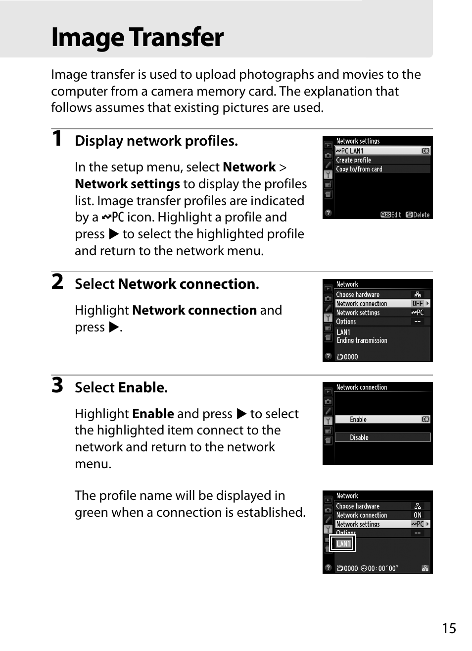 Image transfer | Nikon D4 User Manual | Page 25 / 100