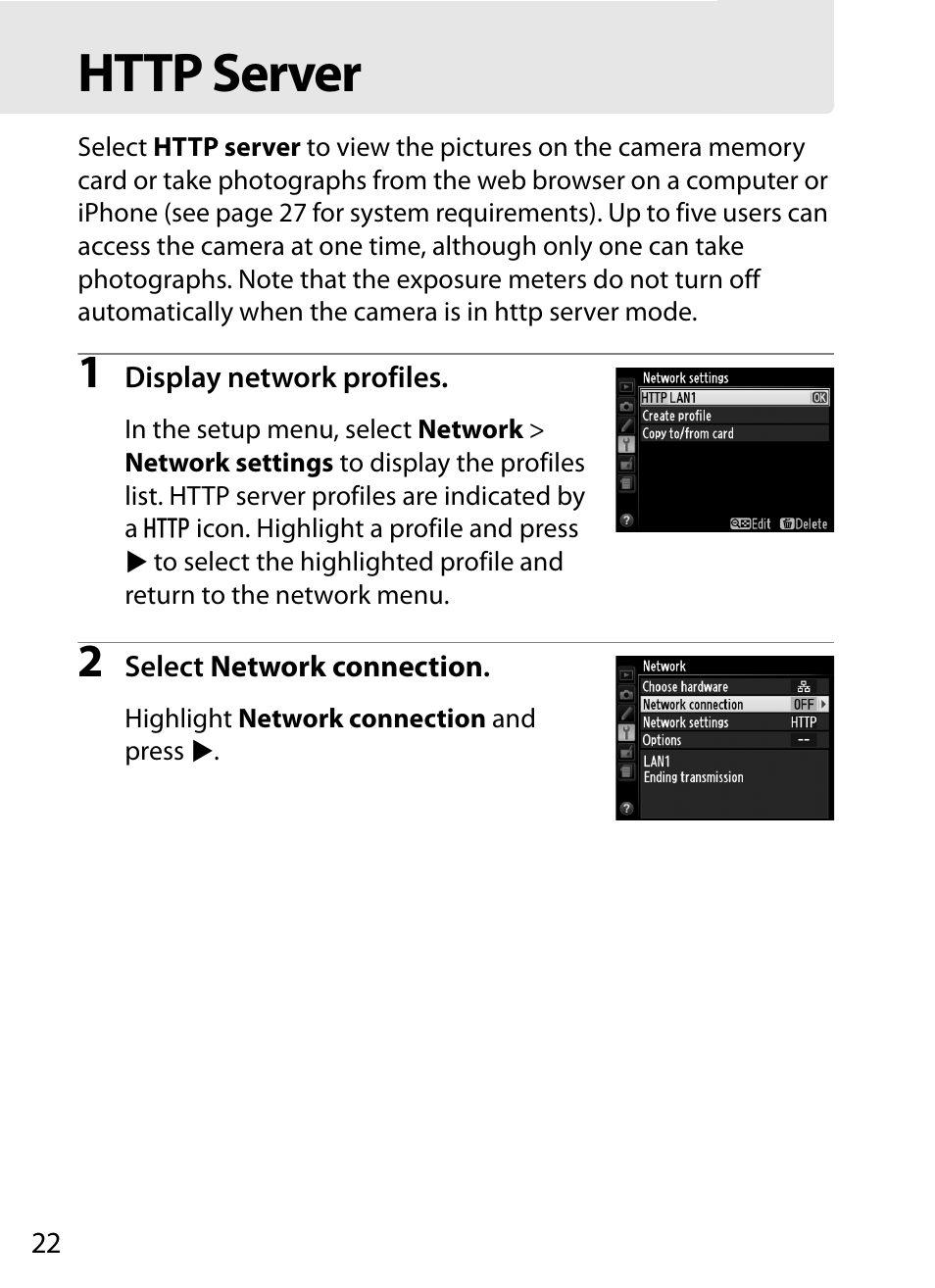 Http server | Nikon D4 User Manual | Page 32 / 100