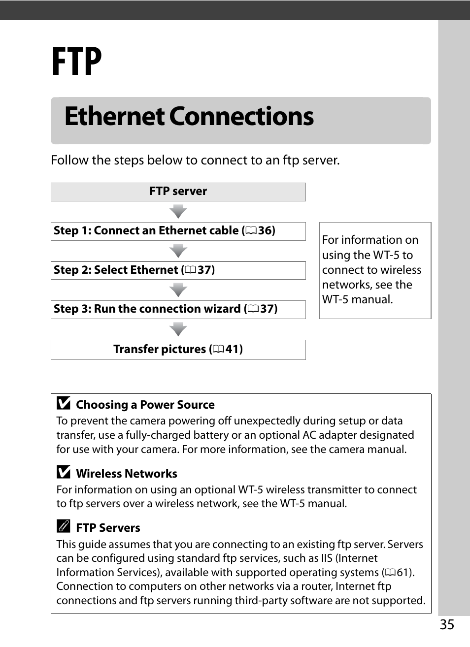 Ethernet connections | Nikon D4 User Manual | Page 45 / 100