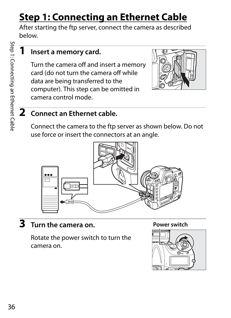 Step 1: connecting an ethernet cable | Nikon D4 User Manual | Page 46 / 100