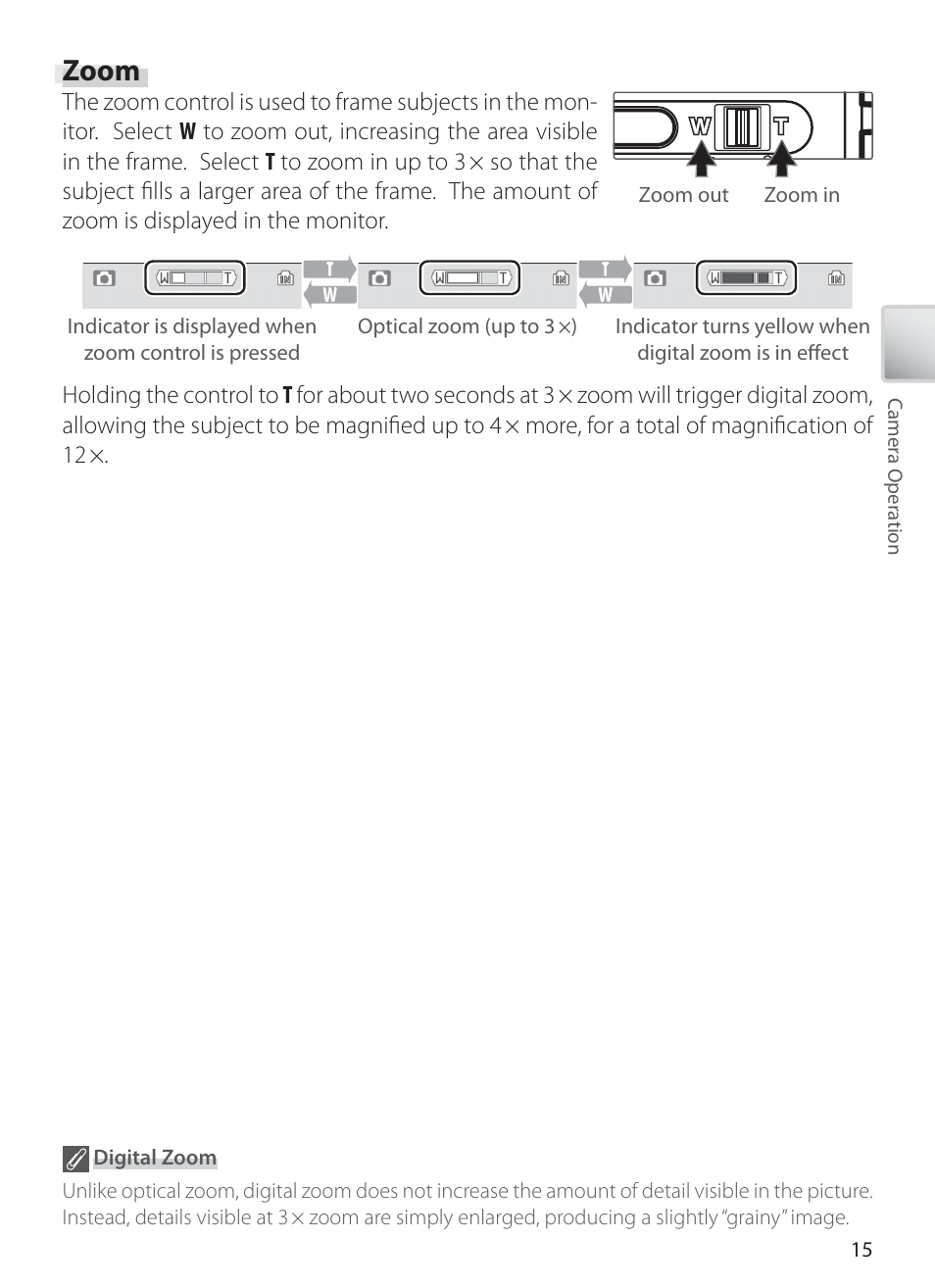 Zoom | Nikon S6 User Manual | Page 25 / 119