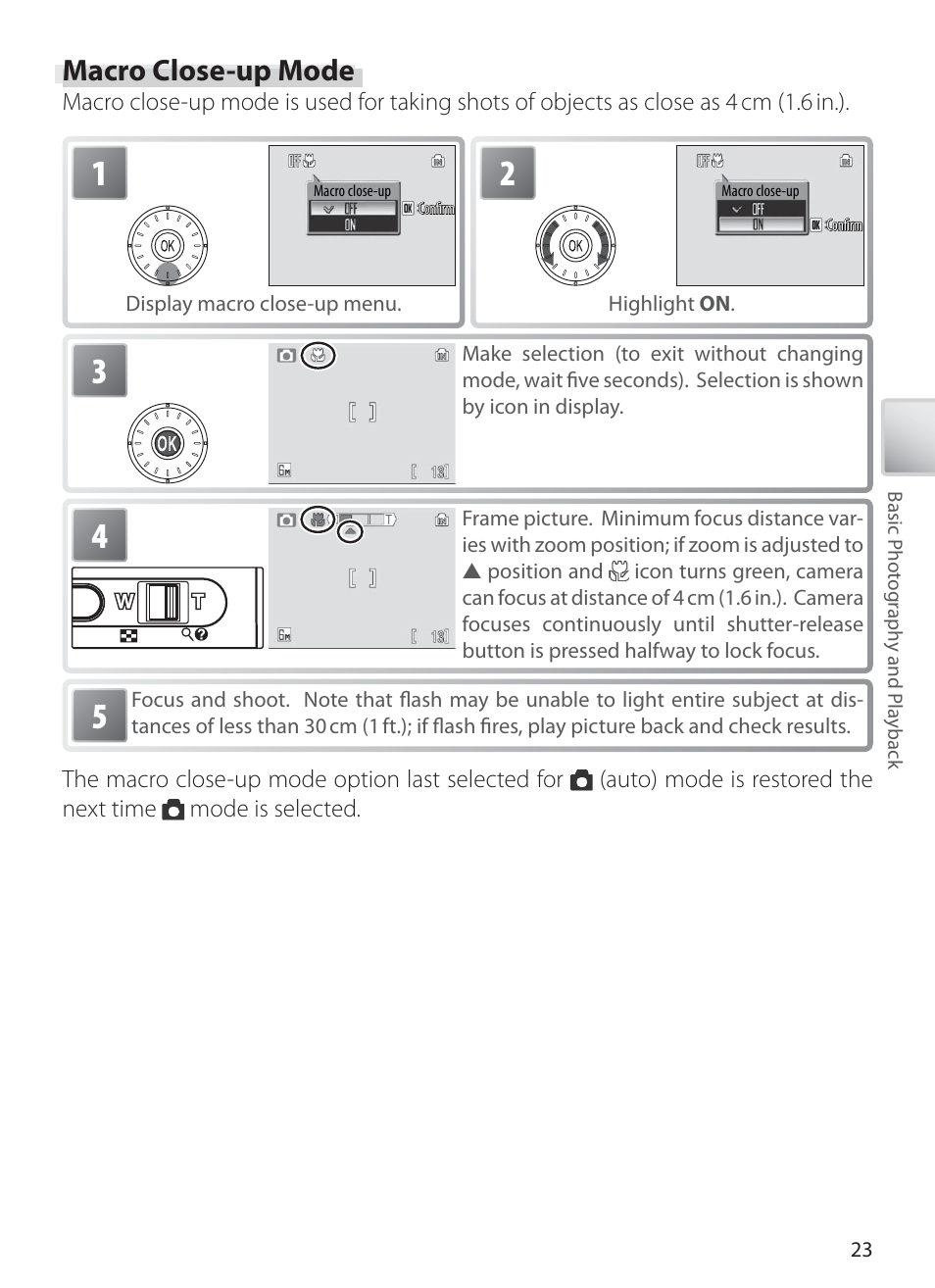 Macro close-up mode | Nikon S6 User Manual | Page 33 / 119