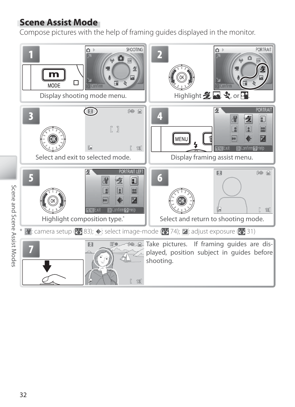 Scene assist mode | Nikon S6 User Manual | Page 42 / 119