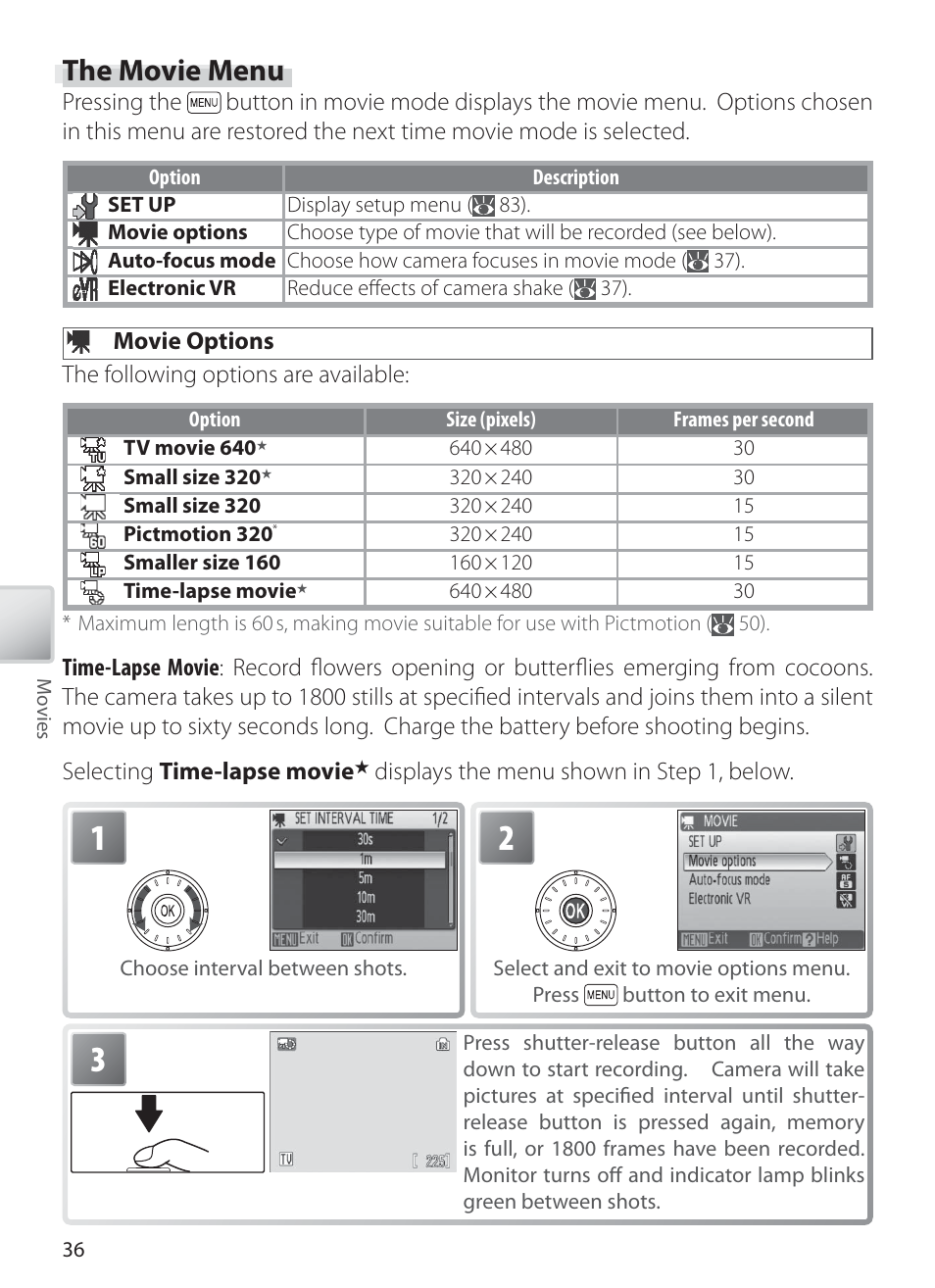 The movie menu | Nikon S6 User Manual | Page 46 / 119