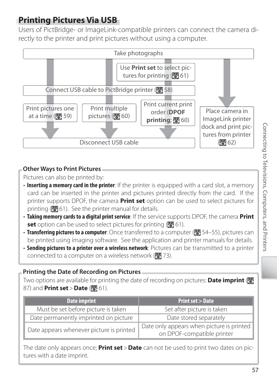 Printing pictures via usb | Nikon S6 User Manual | Page 67 / 119