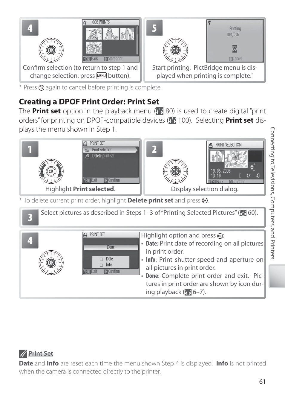 Creating a dpof print order: print set | Nikon S6 User Manual | Page 71 / 119