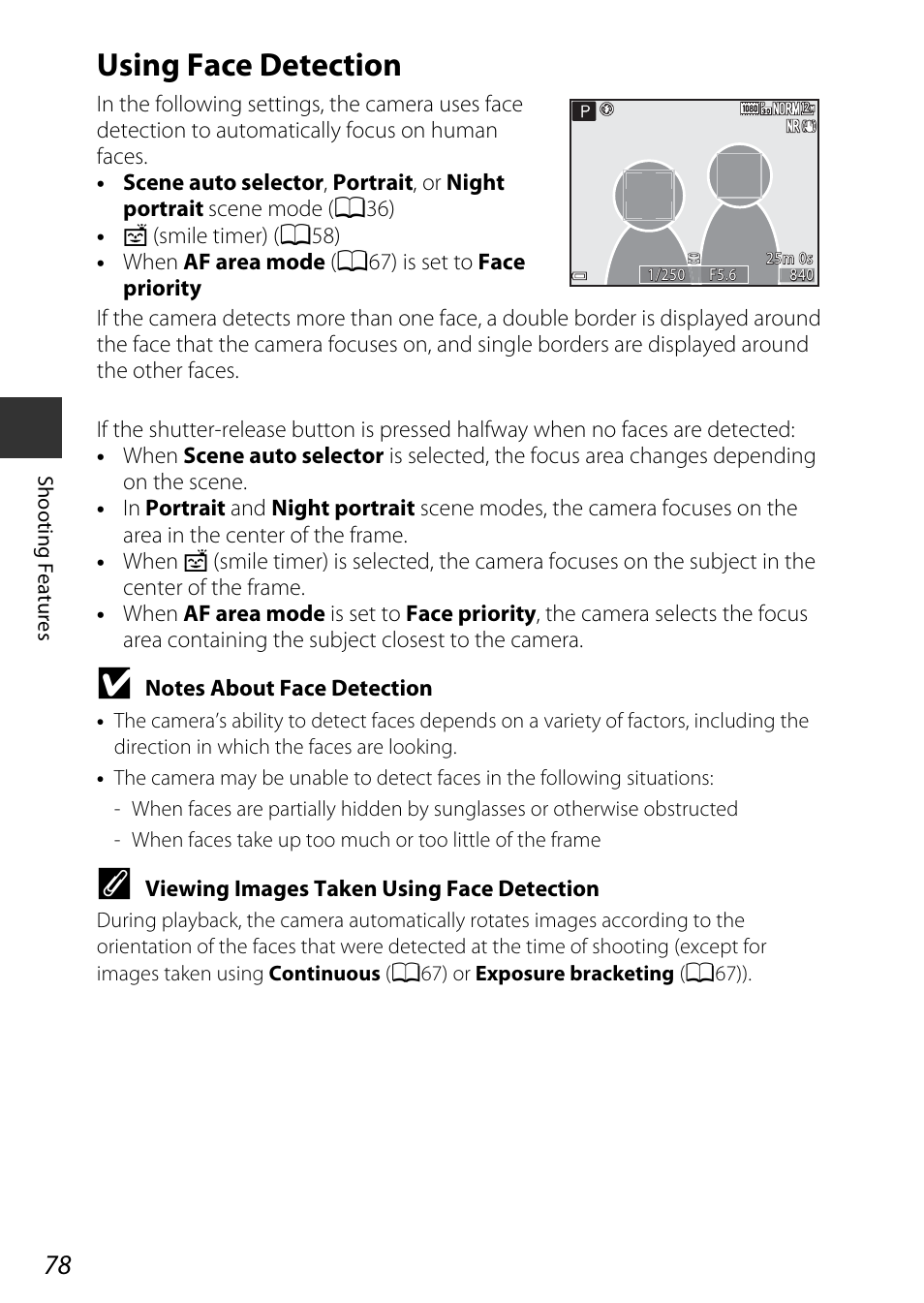Using face detection | Nikon P340 User Manual | Page 100 / 240